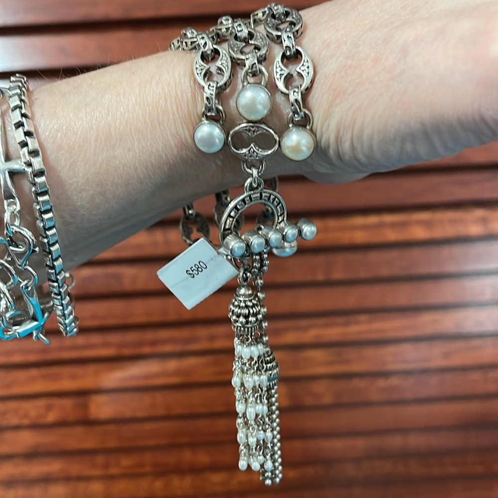 Mars & Valentine Sterling and Pearl Tassel Bracelet *Price Firm* - Picture 2 of 13